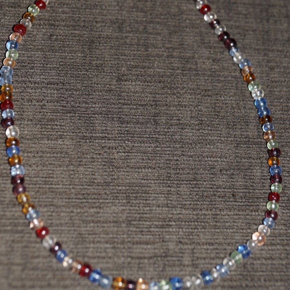 Multi colored glass beaded 16" strand